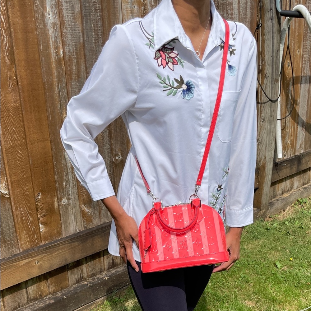 LV alma BB red vernis rayunes